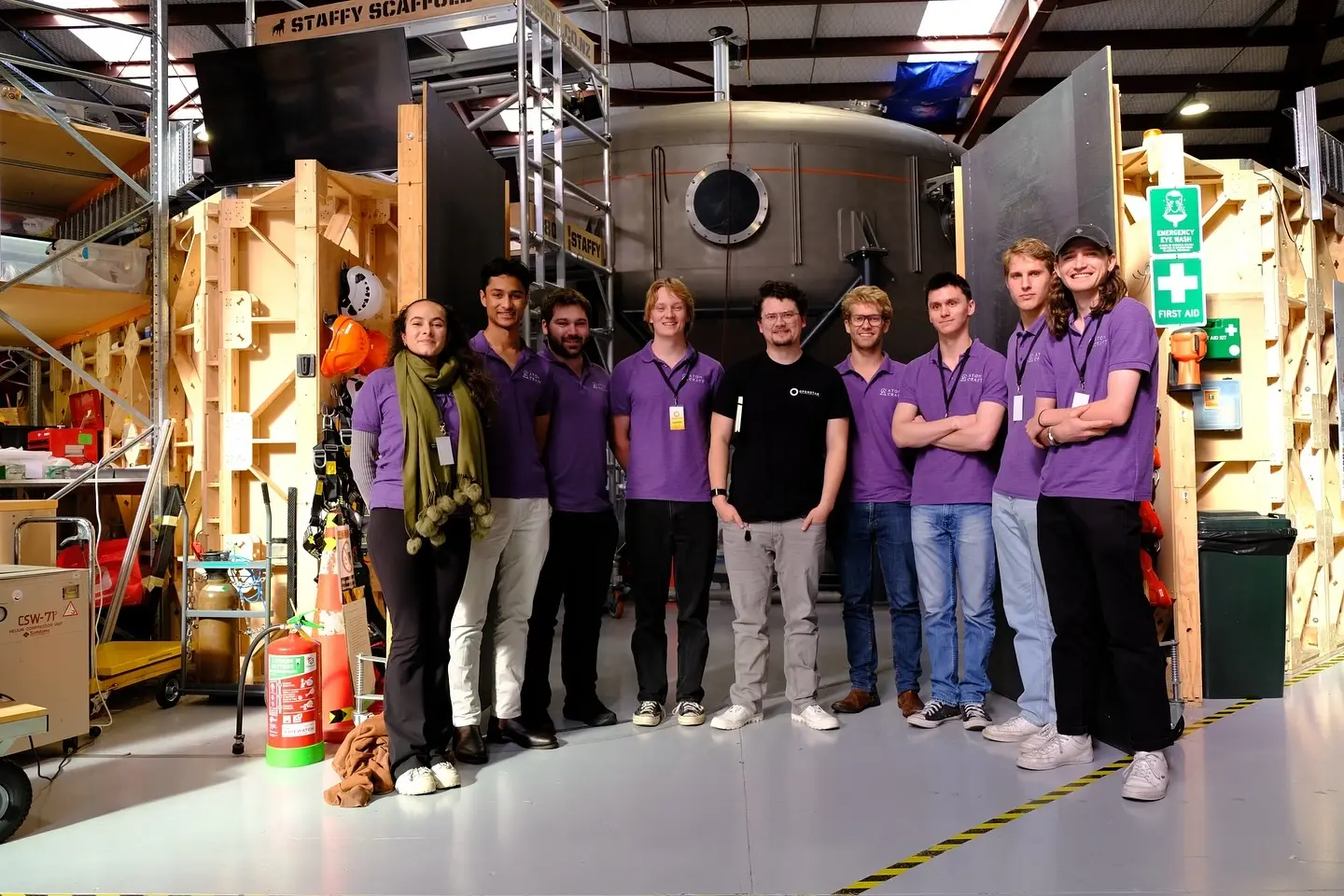 Team members of AtomCraft lined up